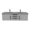 Castello Usa Thames 60-inch Gray Vanity Set with Gray Top and Black Handles CB-MC-60G-BL-20146-GR - alternate 1